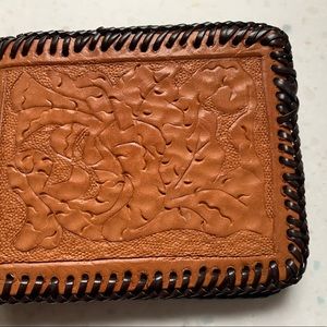 Vintage Leather Tooled Western Wallet